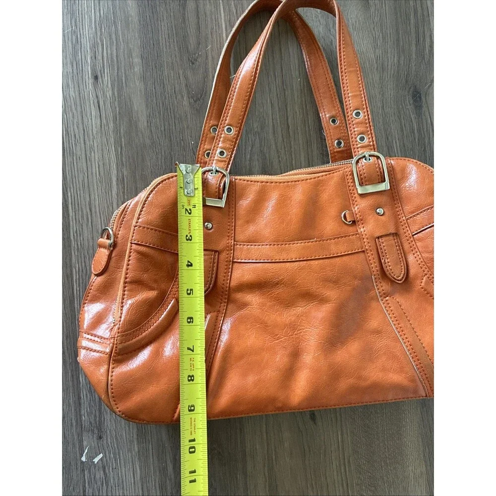 Vintage Maxx New York Orange Purse, Y2K, Zippers Leopard Print, Shoulder bag